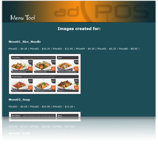 Menu Board Software Interface